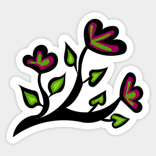 Ojibwe Floral Beadwork Indigenous WAWEZHI CANADA Sticker